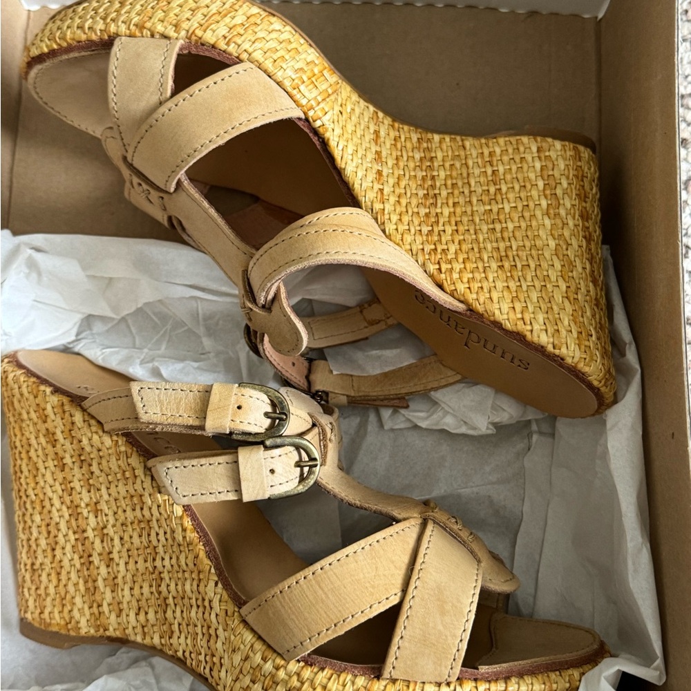Tan Wedge Sandals - SUNDANCE